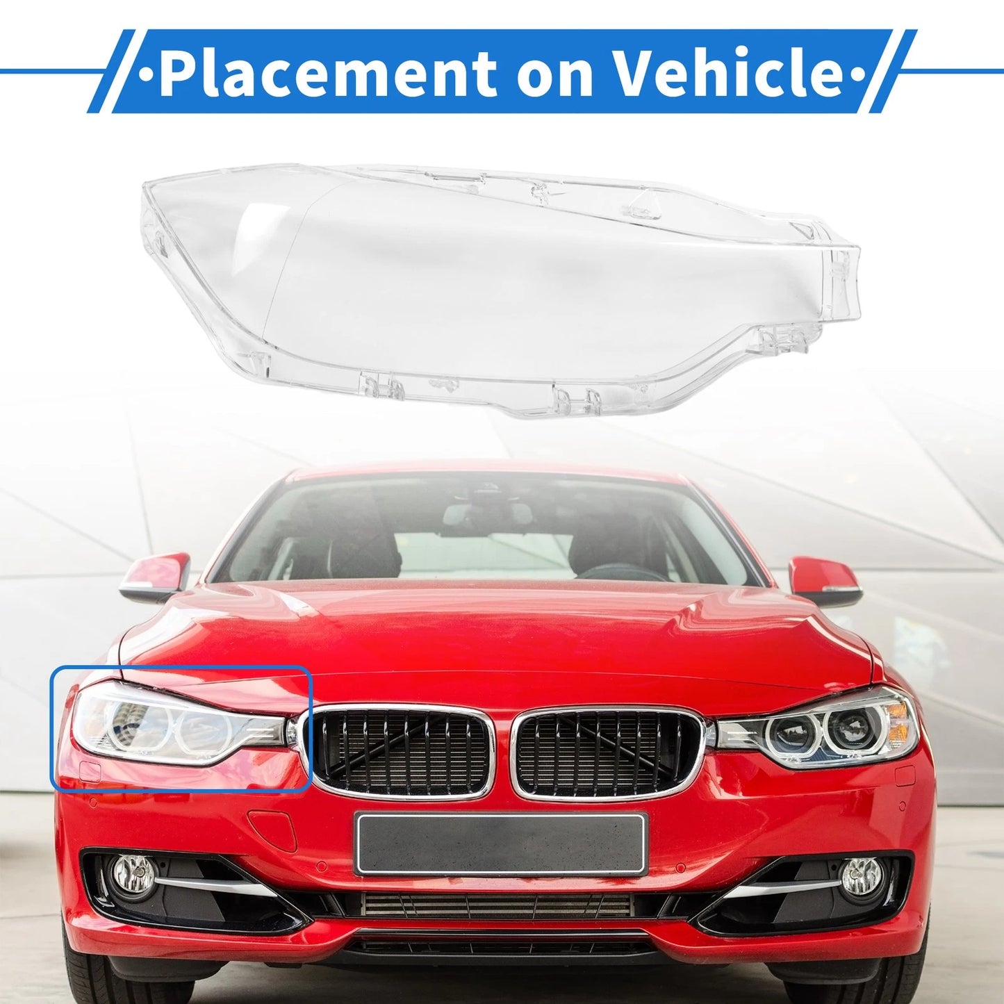 1 Pc Front Right Headlight Lens Cover for BMW 3 Series F30