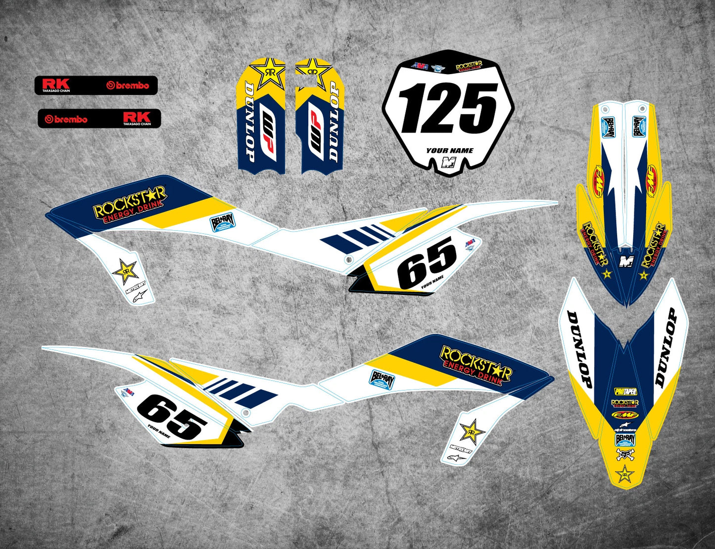 Custom Graphics Full Kit for Husqvarna 65 (2012-2015) Nimble Style Stickers