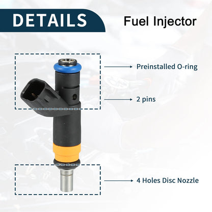 Fuel Injector 8 x No.4591851AA for Dodge Ram 1500 (2008) 4.7L 5.7L Black