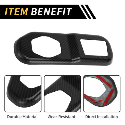 Rear Trunk Lock Panel Cover for Jeep Wrangler JL JLU (2018-2024) Carbon Fiber Black