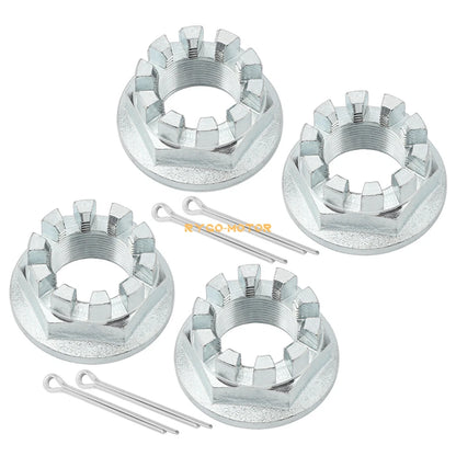 Set / 4 x Rear Axle Nuts w/ Pin / Honda TRX350 Rancher TE TM FE FM (2000–2006)