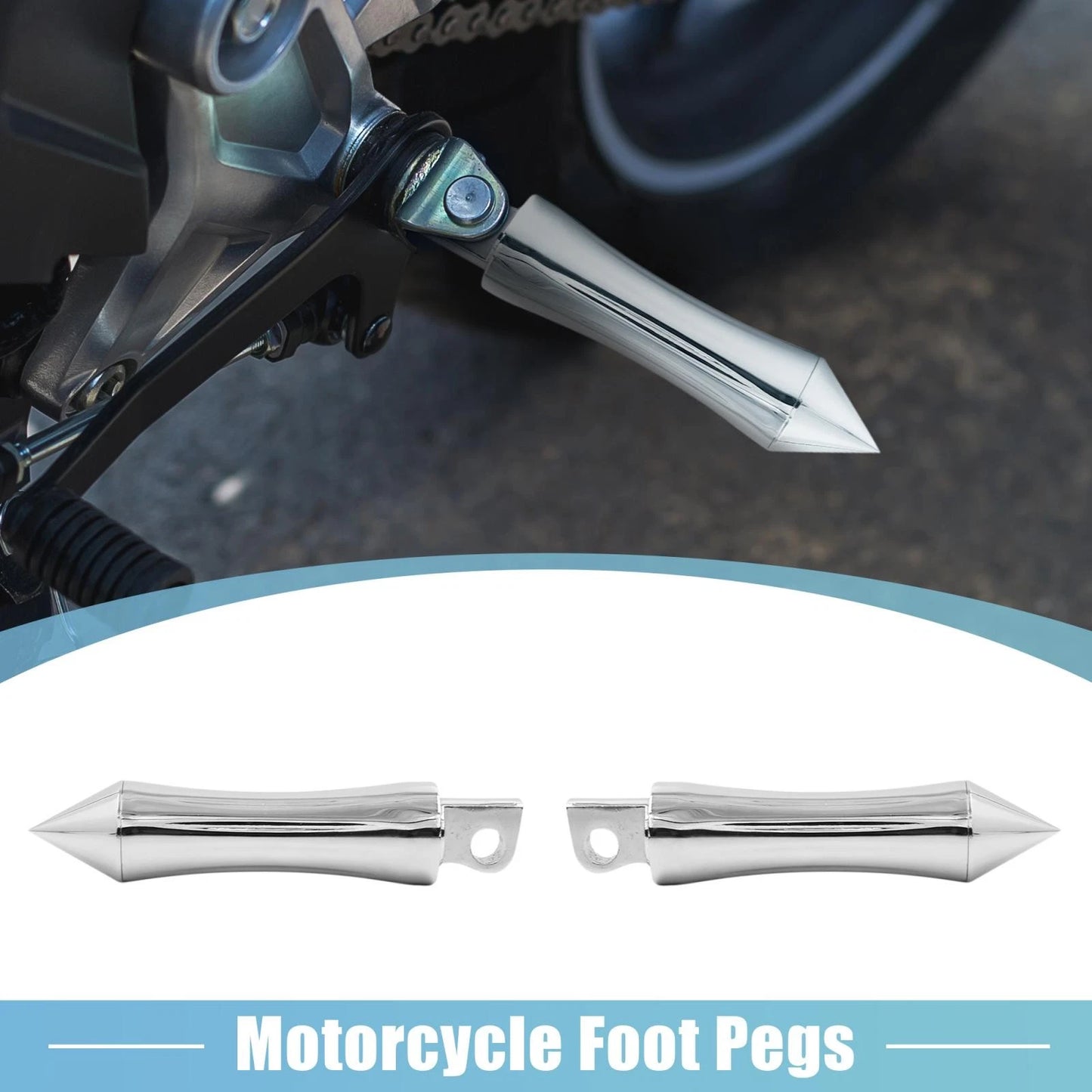 Pair 10.35mm Aluminum Alloy Rearsets Footrest Footpeg for Motorcycle