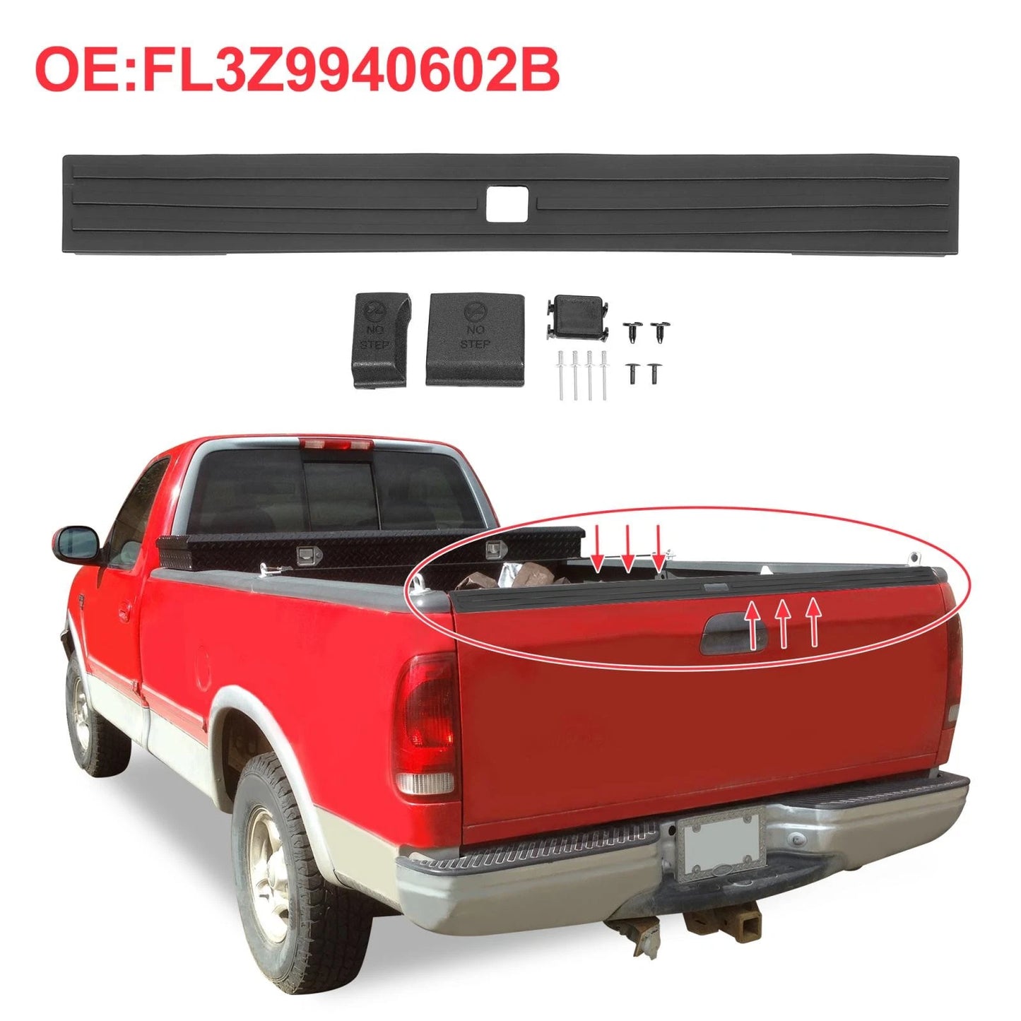 Tailgate Cap Protector Lip Spoiler Cover for Ford F150 (2015-2020)
