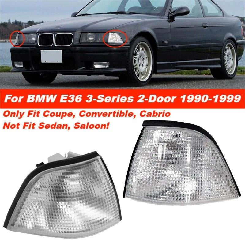 Clear Turn Signal Light Parking Lamp Lens Cover for BMW E36 (1990–1999)