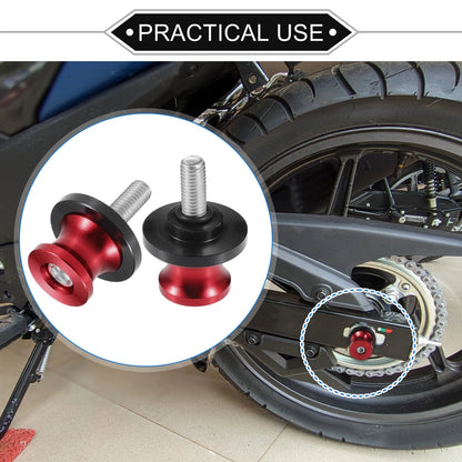 1 Pair Motorbike Swingarm Spools 8mm CNC Swing Arm Spools Slider Stand Red