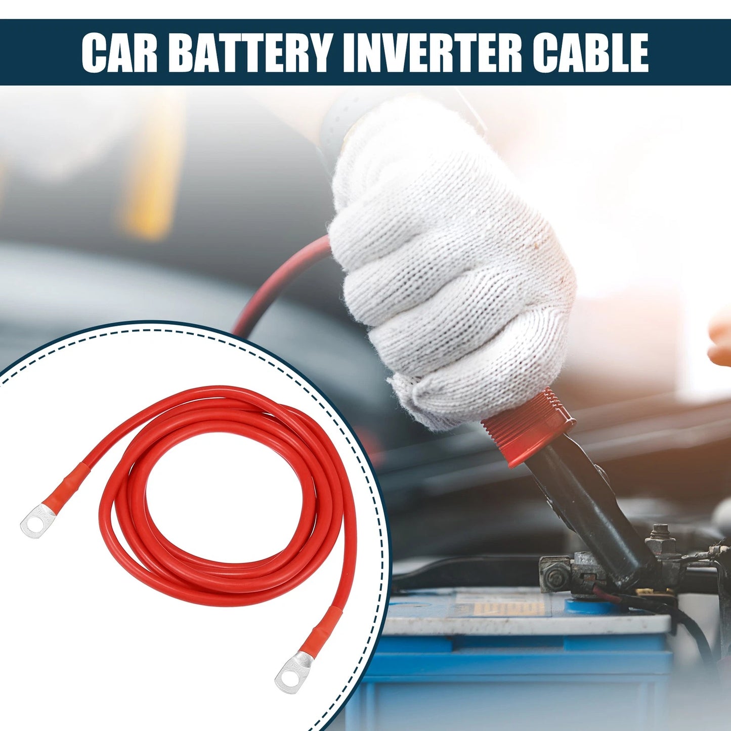 Cable Car Marine Battery Inverter Cable 8AWG 6ft Copper Wire Red 1 Pcs