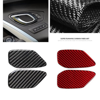 2 x Door Bowl Panel Covers for Chevrolet Camaro (2016-2024) Carbon Fiber Black