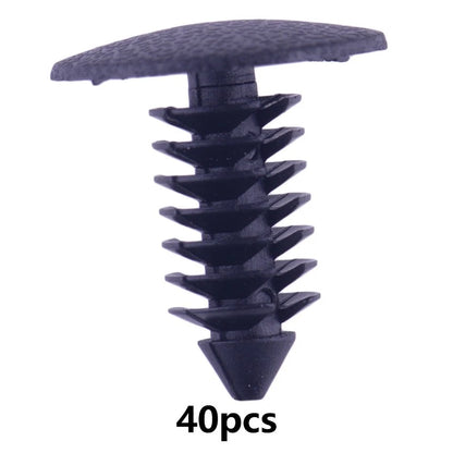 40pcs 9mm Bumper Clips for Auto Car Fender Push Pins