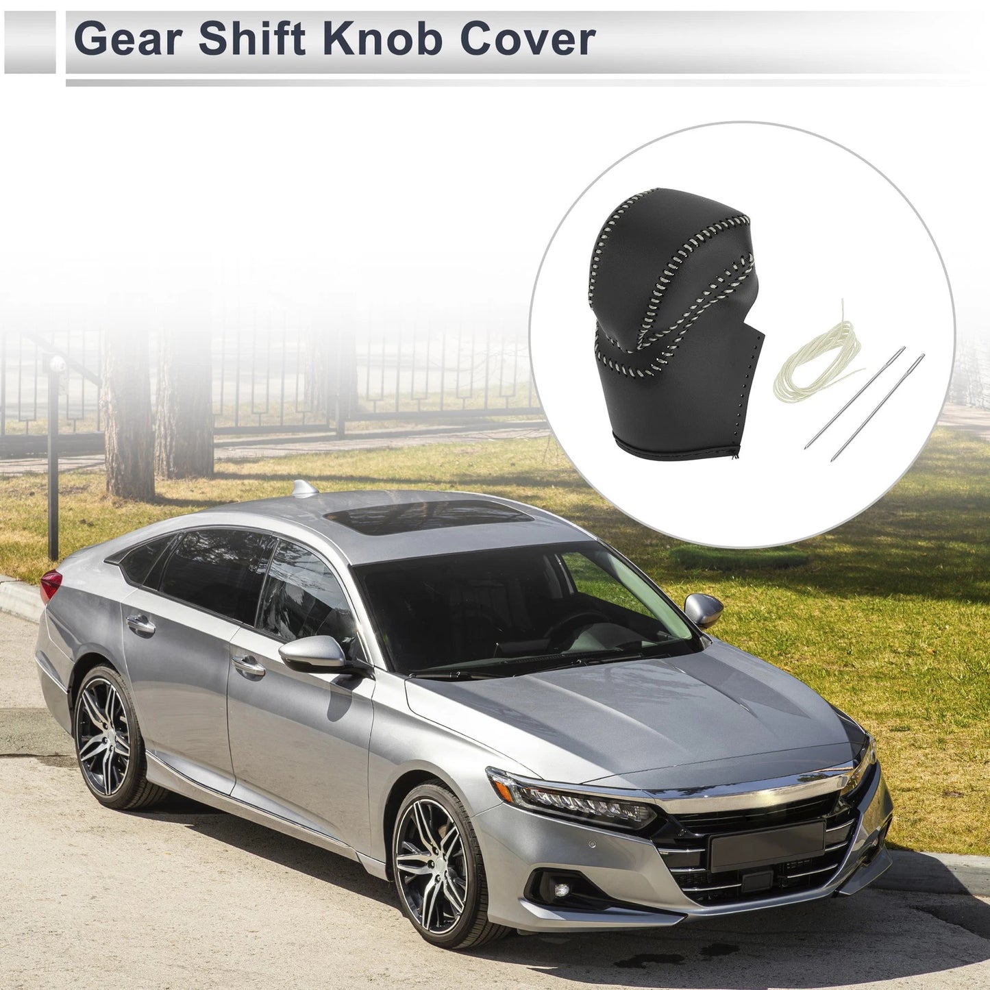 Car Gear Shift Knob Cover for Honda Accord (2013-2017) Black Beige