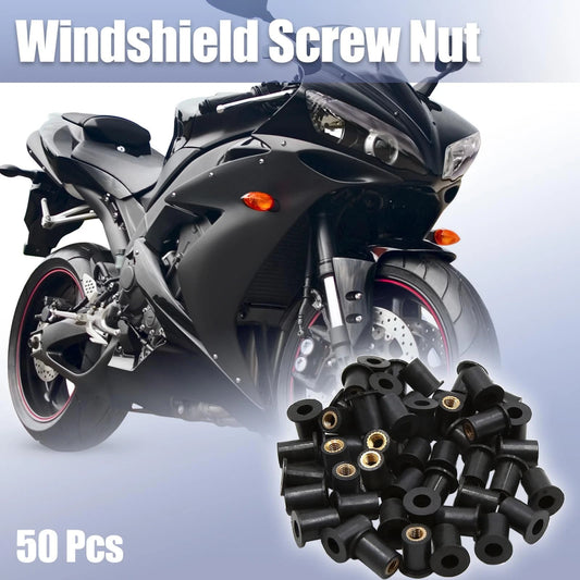 Screws Nut / 50pcs / M5 Black Rubber Windscreen Windshield for Motorcycle