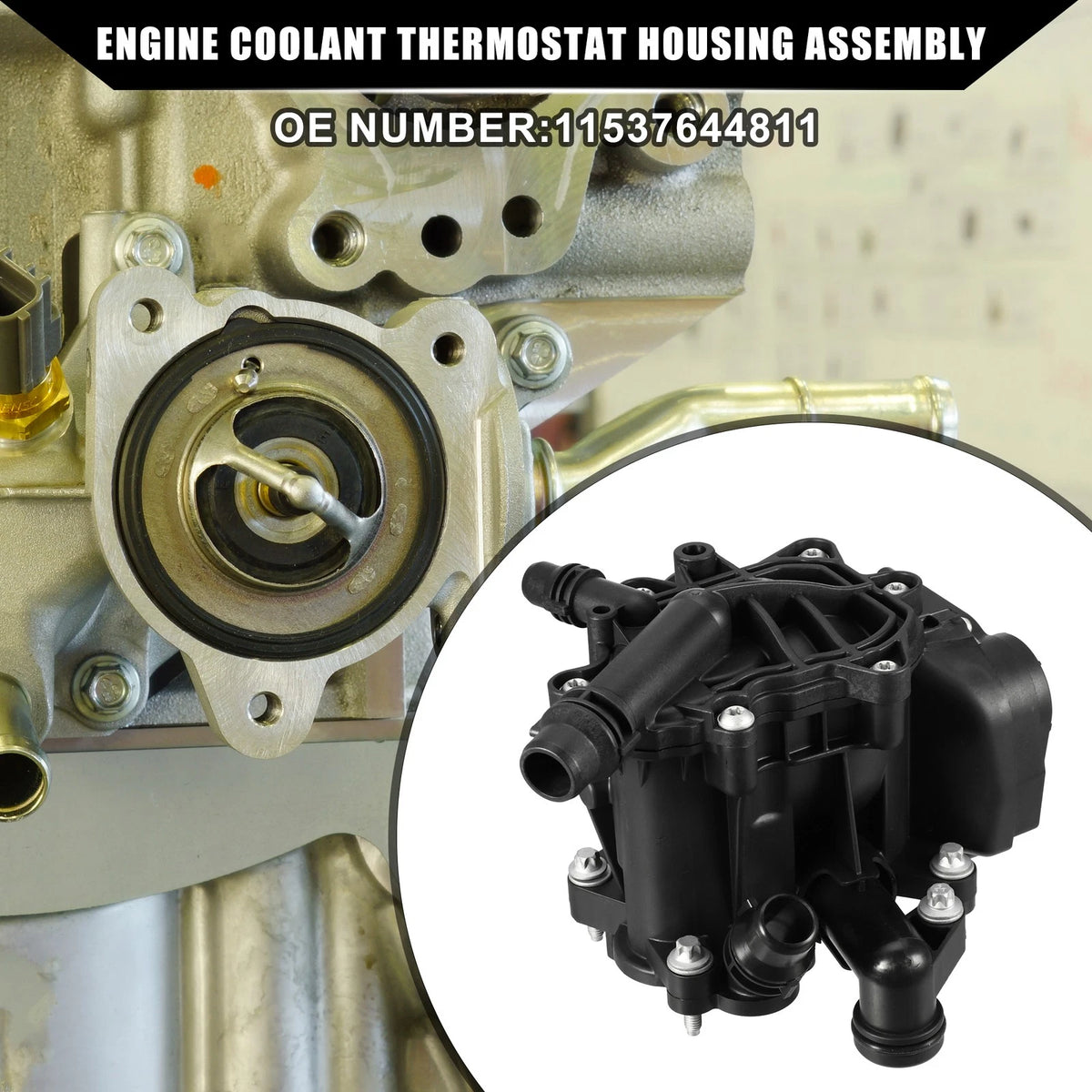 Engine Coolant Thermostat Housing Assembly for BMW 530i XDrive