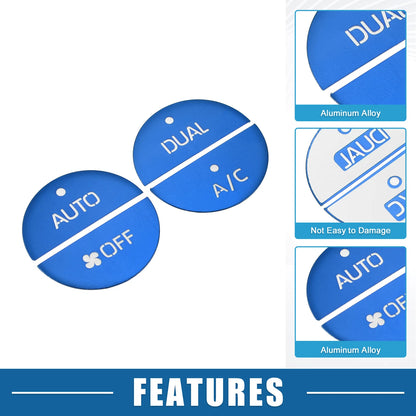 4 Pcs AC Switch Knob Cover Trim for Toyota RAV4 (2019-2022) Aluminum Alloy Blue