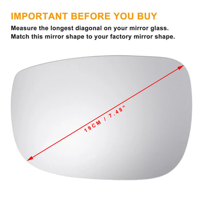Left Side Heated White Mirror Glass for MAZDA CX-5 (2017-2023)