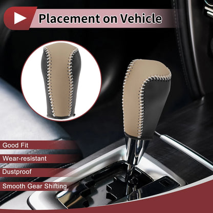 Gear Shift Knob Cover for Toyota Corolla Beige Faux Leather (2014–2018)