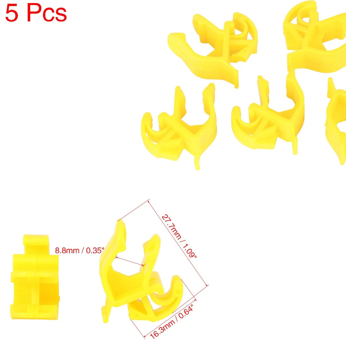 5 x 27.7mm Plastic Hood Prop Rod Clips for Ford Fiesta (2009-2014)