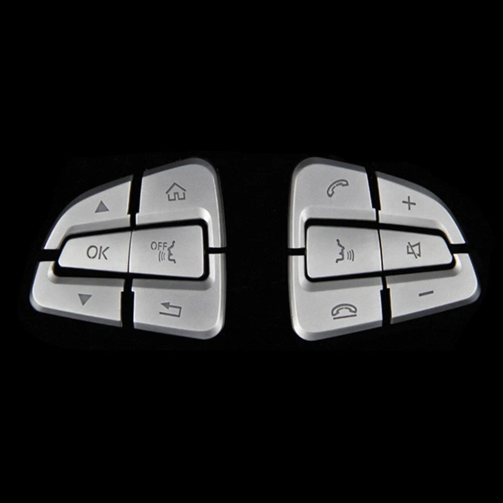 Chrome Steering Wheel Button Cover Trim for Mercedes-Benz C-Class (2015–2021)