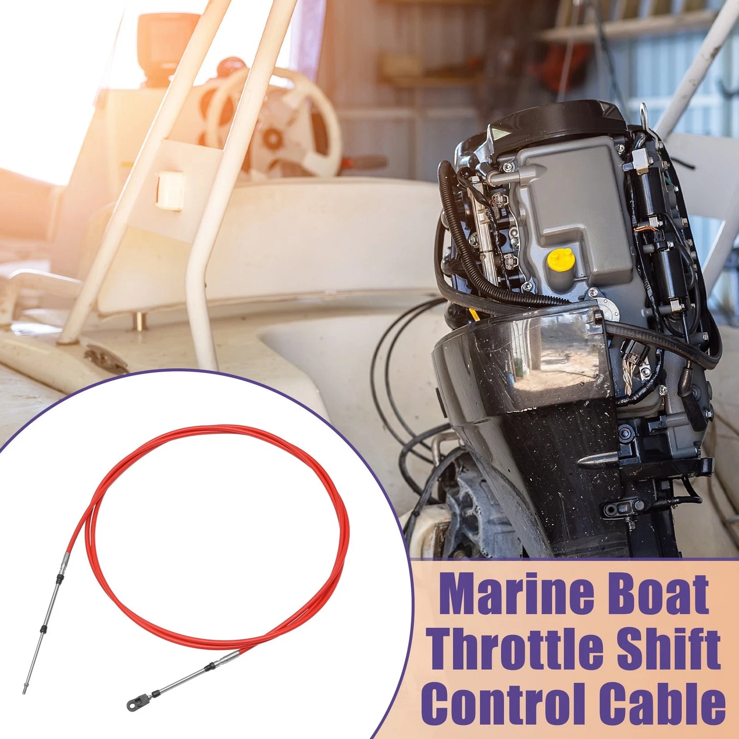 Throttle Control Cable / 2 x 400cm 13FT 33C/3300 Marine Boat for Yamaha