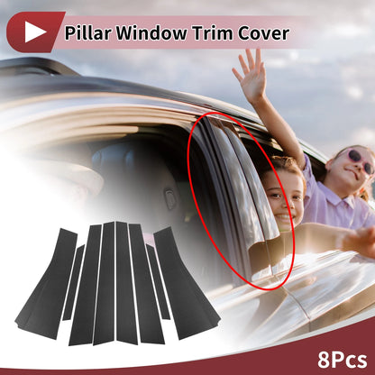 8 Pcs Carbon Fiber Car Door Pillar Window Trim for Toyota Wish (2009-2017)