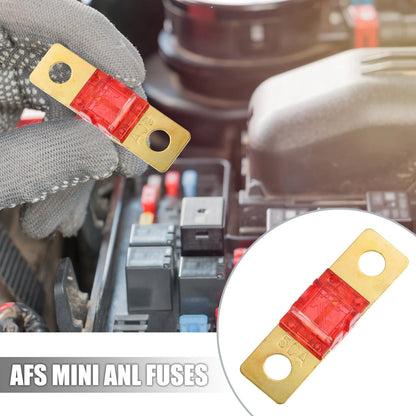 4pcs 50A 32V Bolt on AMI Fuses Red for Automotive Marine Audio Video System