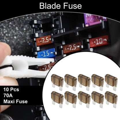 Maxi Fuse 70A Blade Fuse for Car Boat Truck RV Motorcycle Brown 10 Pcs