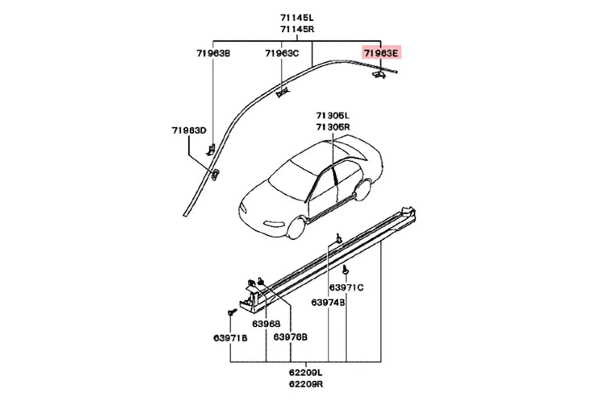 10 Roof Moulding Clips for Mitsubishi Colt Lancer Sedan Mirage (1991-2010)