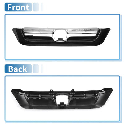Front Upper Bumper Grille for Honda CR-V 2007-2009 Chrome Silver Tone