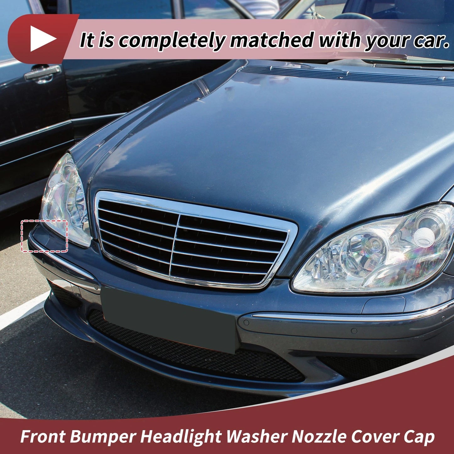 Front Right Side Bumper Headlight Washer Nozzle Cover for Mercedes-Benz S500