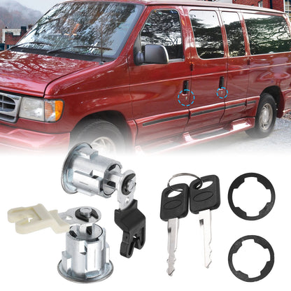 Door Lock Cylinder Set with Keys for Ford E150 (2004-2014)