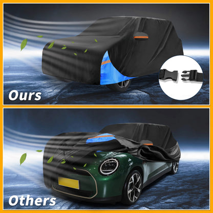 Waterproof All Weather Car Cover for BMW Mini Cooper (2002-2021) Black 210D-PU