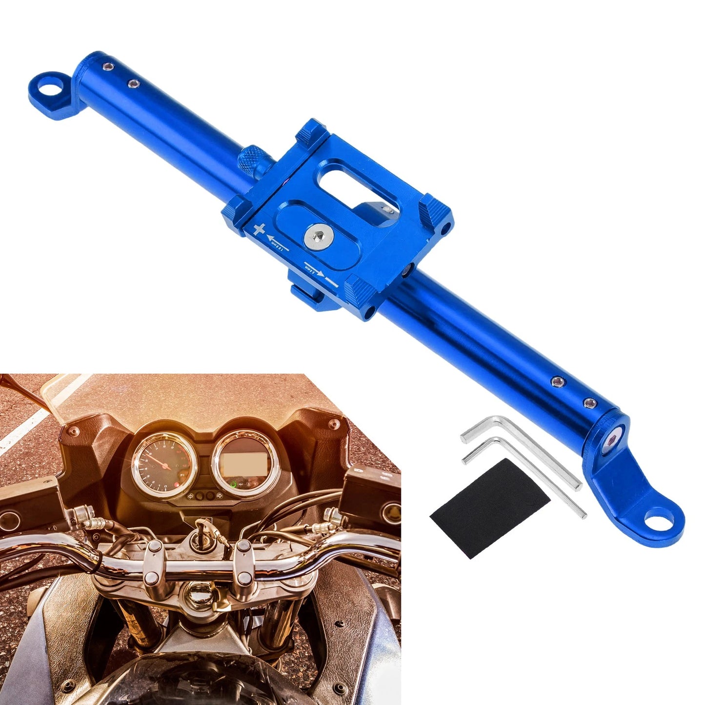 Balance Handle Bar Extender Bracket 1 Set Blue for Motorcycle