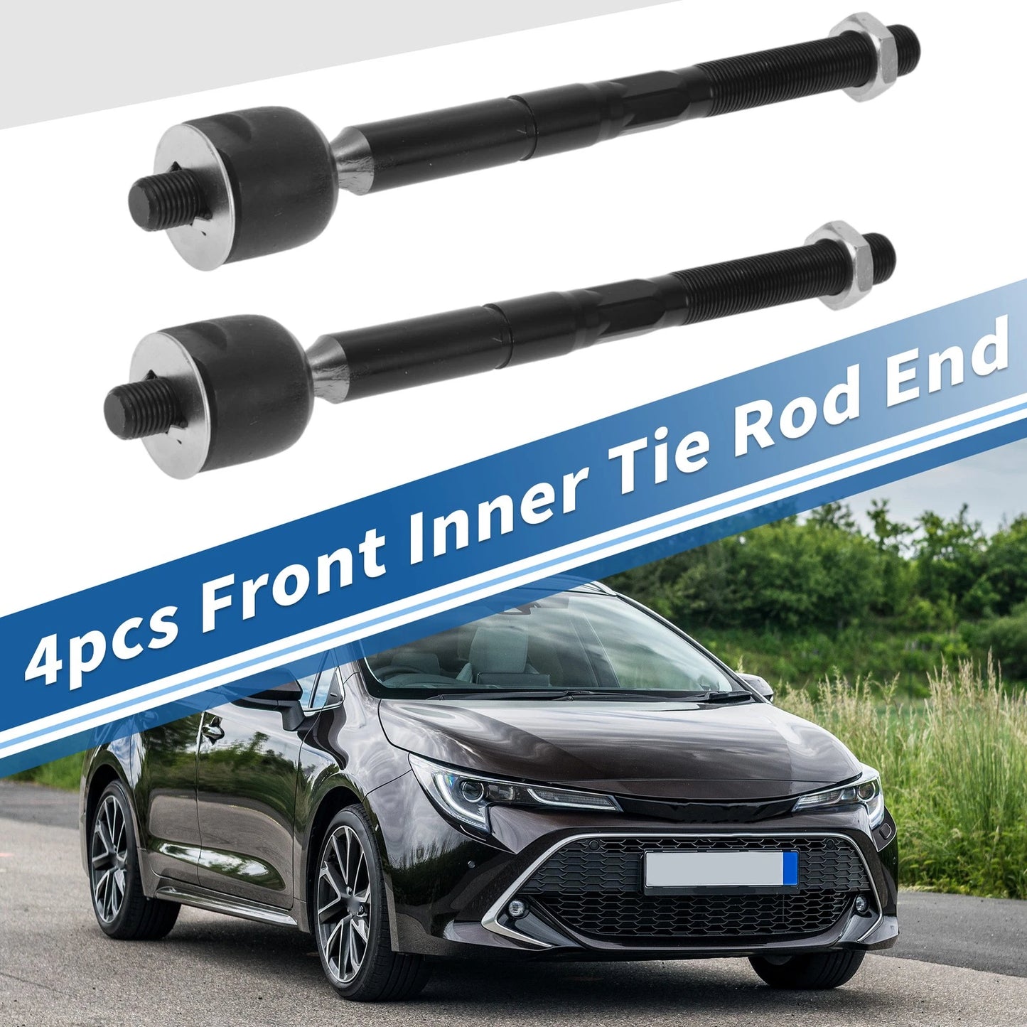 4 Pcs Front Inner Tie Rod End Links for Toyota Sienna (2004-2010)