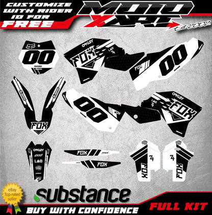 Custom Decals for KTM SX 2007-2010 GLOW BLACK STYLE Sticker Kit