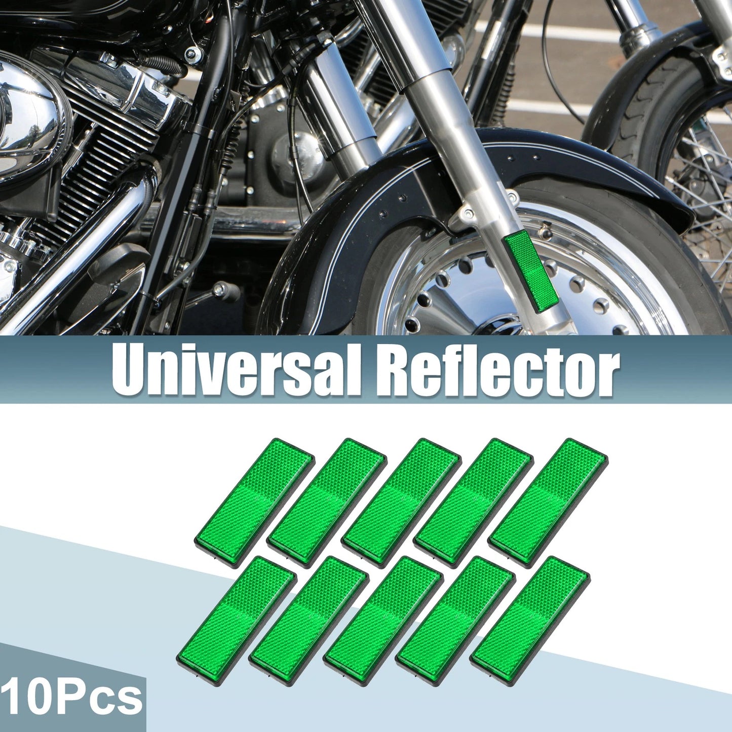 10 x 88x32mm Motorcycle Safety Spoke Reflective with Screw Green for Universal