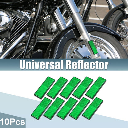 10 x 88x32mm Motorcycle Safety Spoke Reflective with Screw Green for Universal