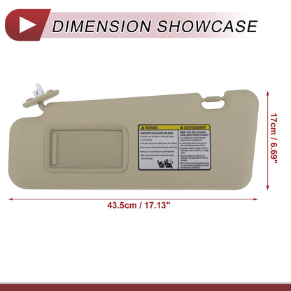 Left Driver Side Sun Visor for Toyota Highlander (2010-2013)