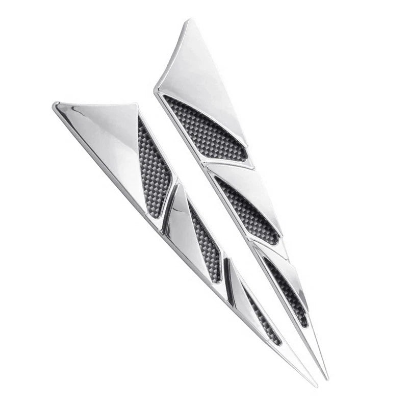 2 x Plastic Car Airflow Fender Side Vent Stickers