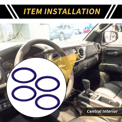 Blue AC Vent Dashboard Decoration Rings for Toyota Tundra (2014-2021) 4 Pcs