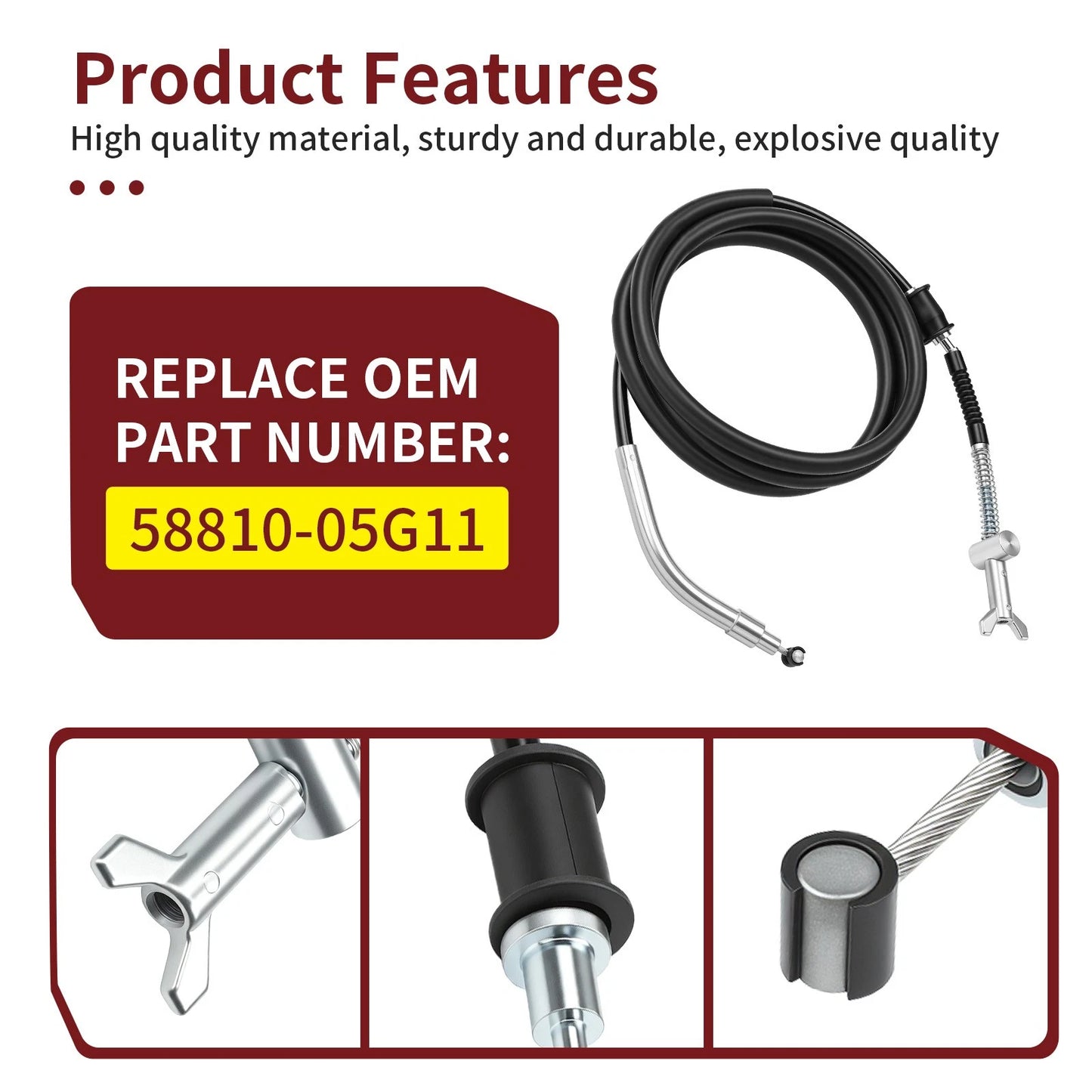 Rear Park Hand Brake Cable for Suzuki Ozark 250 LTF250 2007-2009/2012-2014
