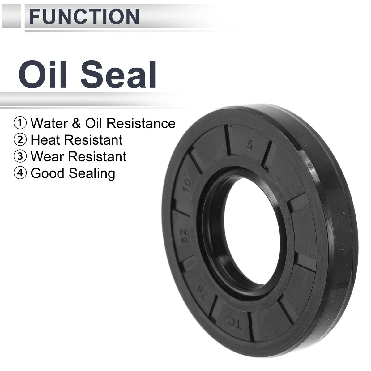 Oil Seal 28x62x10mm Rotary Seal Ring Nitrile Rubber 5 Pcs for Make Model