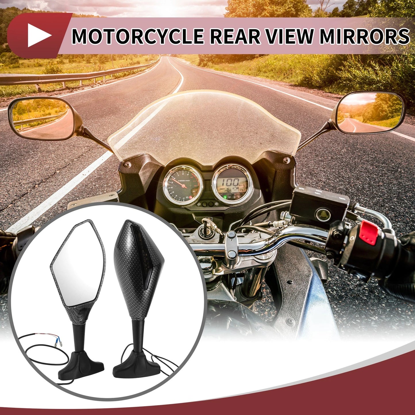 1x Motorcycle Rear View Mirrors for Suzuki GSX-R600 GSX-R750 (2003–2017)