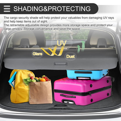 Retractable Cargo Cover for Toyota RAV4 Trunk Parcel Shelf Black Carbon Fiber