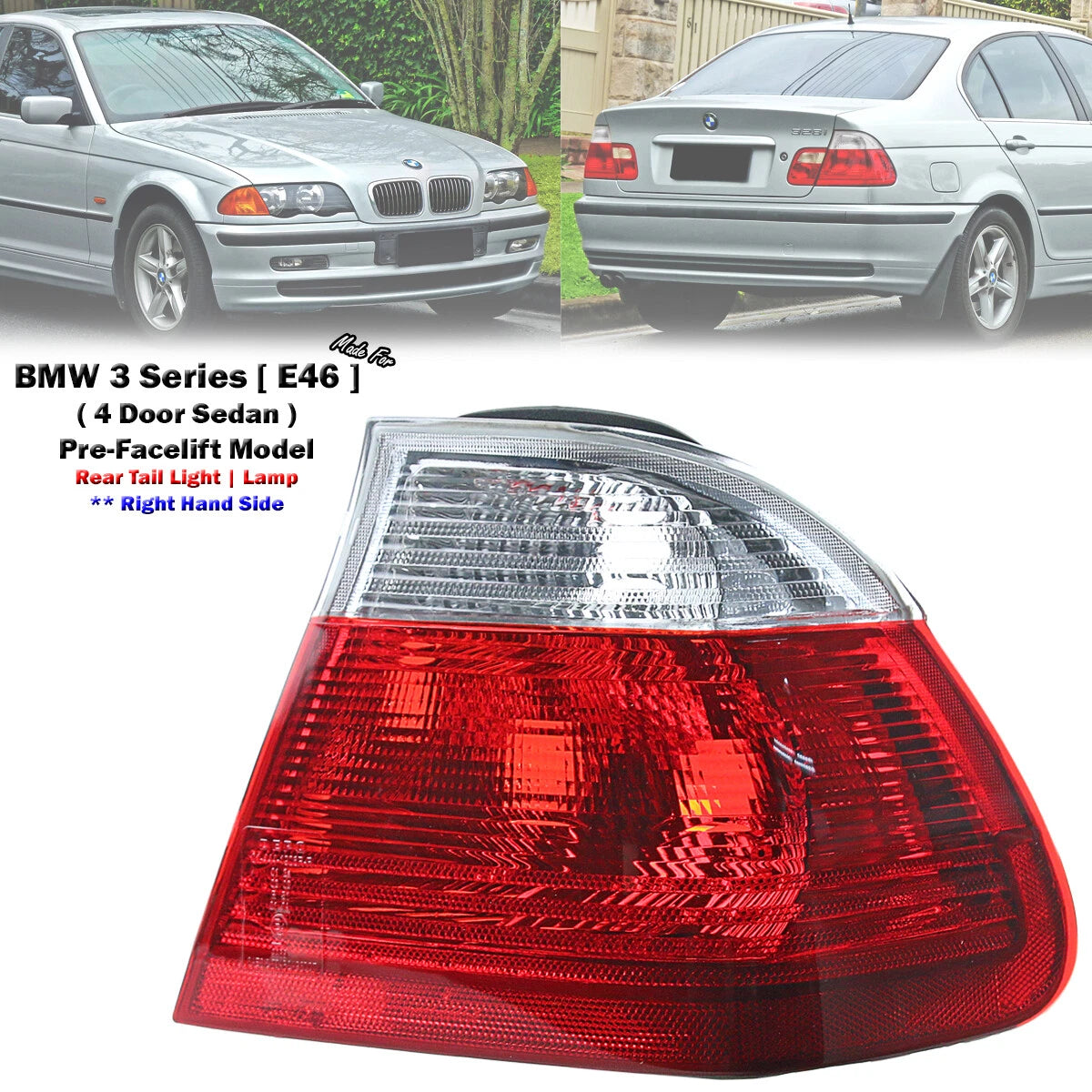 Rear Right Tail Light for BMW E46 318i 320i 323i 325i (1998-2001)