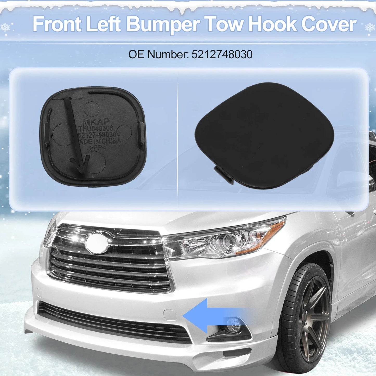 Left Front Car Tow Hook Cover Cap for Toyota Prius C Aqua (2012–2014)