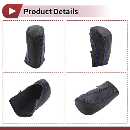 Black Blue Faux Leather Gear Shift Knob Cover for Ford Fiesta (2009-2012)