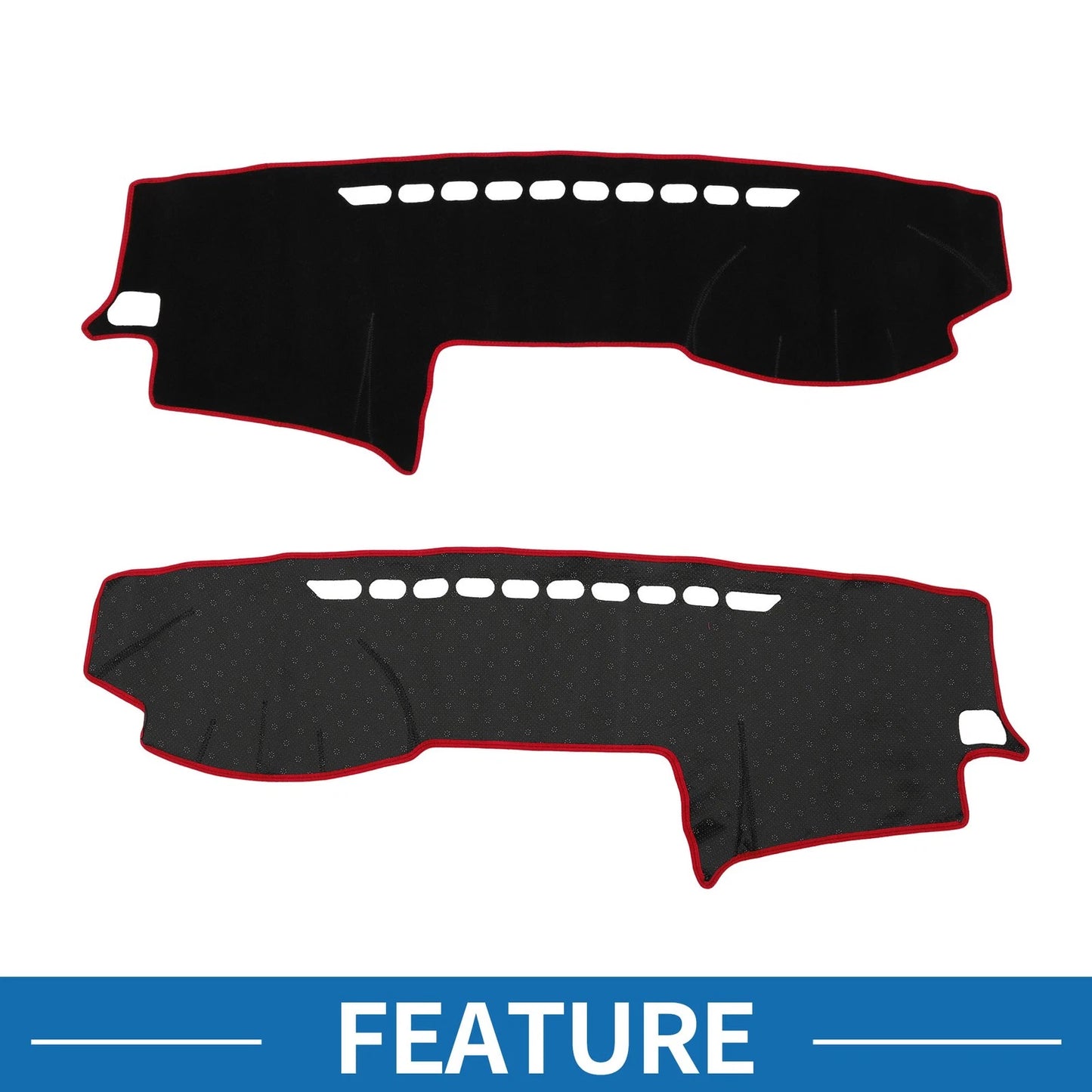 Dashboard Cover Mat for Toyota Land Cruiser Prado (2003-2009) Black Red