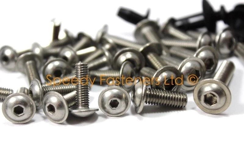 Clip Kit Stainless Fairing & Screen Bolts for Kawasaki ZZR600 ZX-6 (2005–2008)