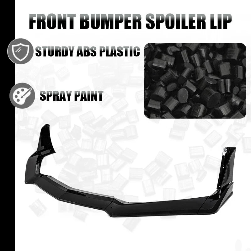 Front Bumper Lip Spoiler Body Kit Gloss Black for 2020-2024 Corvette C8 7 x PCS