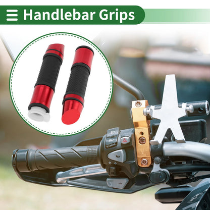 7/8" 22mm Hand Grips Rubber Red for Motorcycle