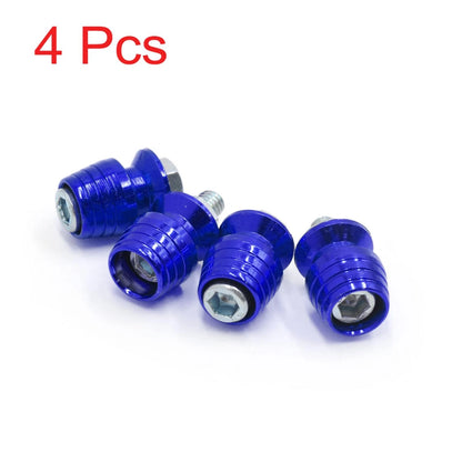 4x Universal Blue Metal License Plate Bolt Screw for Motorcycle