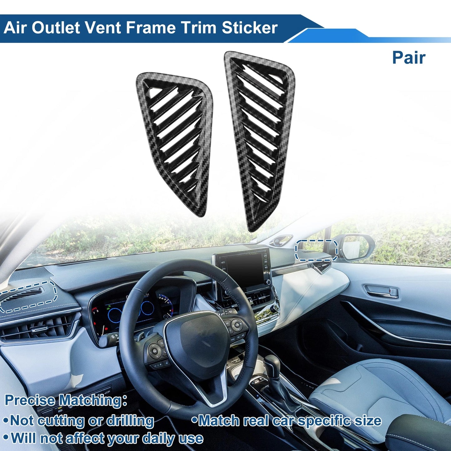 Air Condition Outlet / 2 x Vent Trim Cover Frame for Toyota Corolla